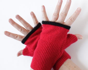 Custom Cashmere Fingerless Gloves: Upcycled Eco-Friendly Wrist Warmers