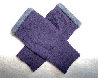 Custom Soft Merino Wool fingerless gloves / wrist warmers / texting gloves - Eco Friendly Upcycle