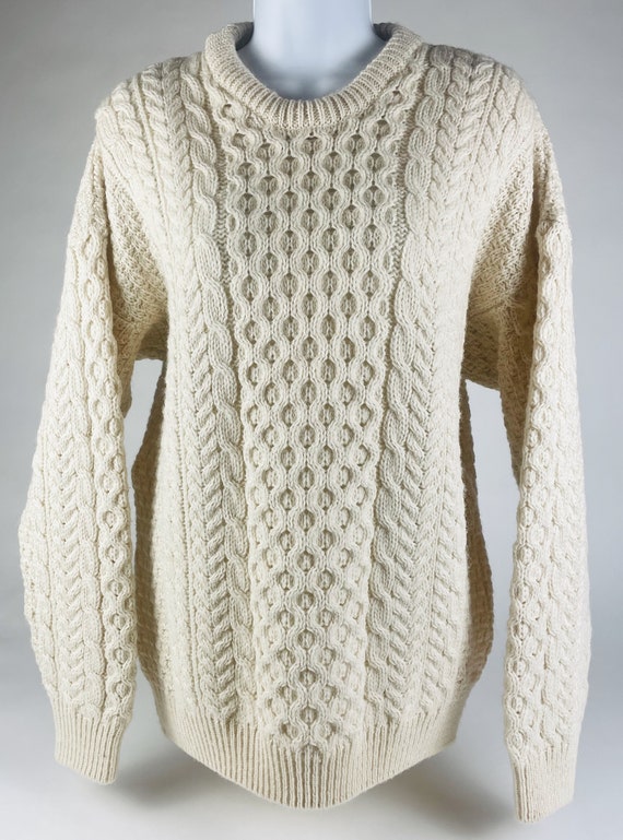 Authentic Irish Fisherman Knit Sweater, Blarney Wo