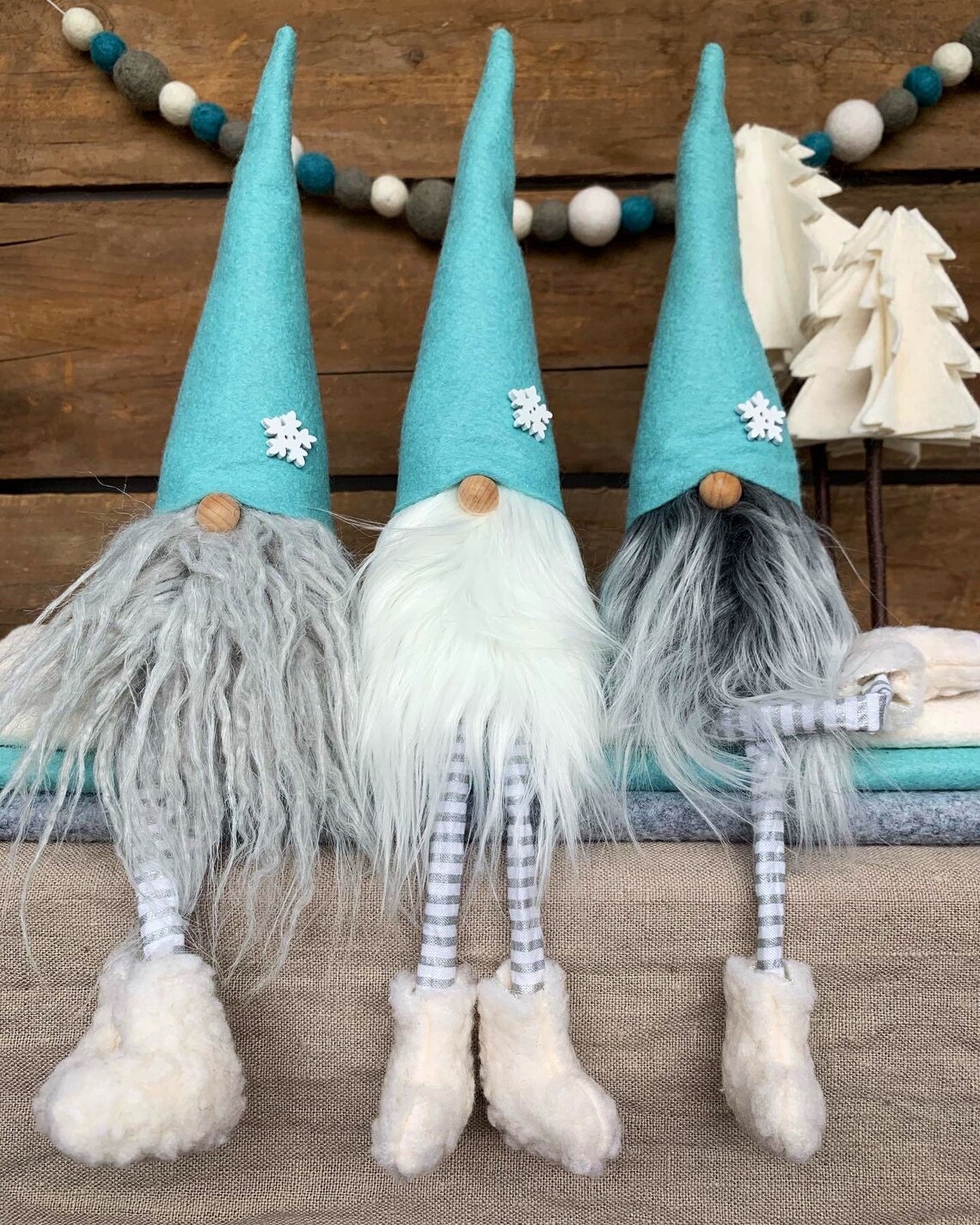 Christmas/winter Gnome Nisse - ( 9 Inch) Salt Water Blue Color With ...