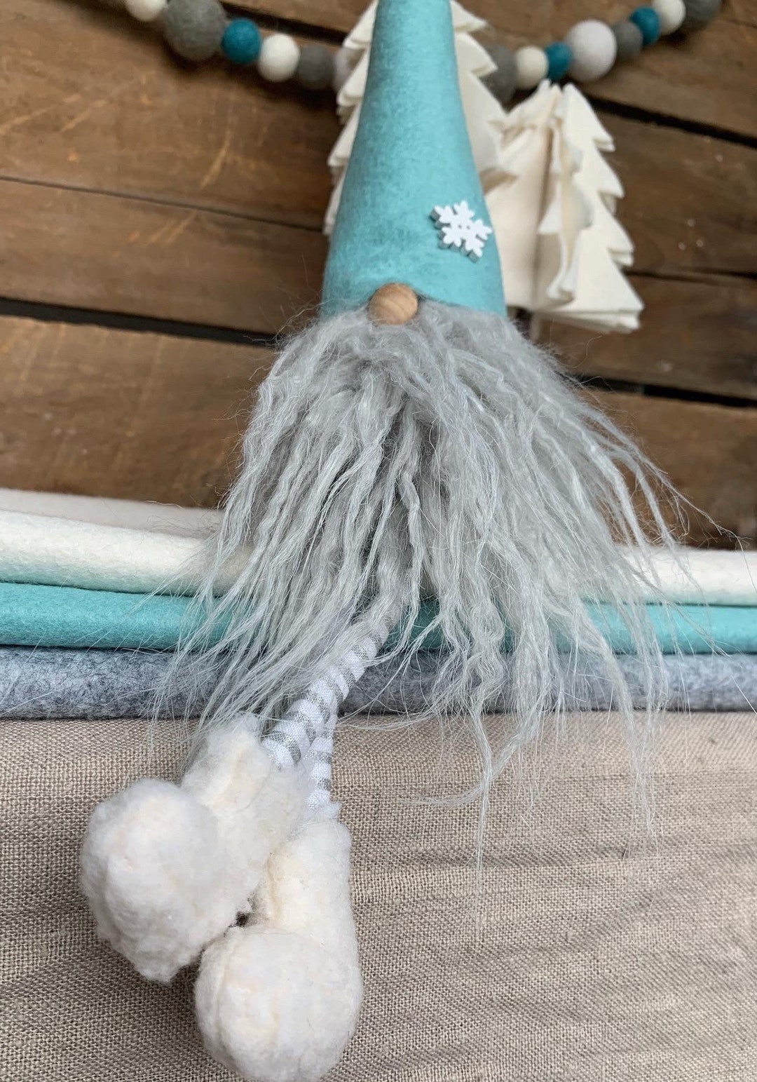 Christmas/winter Gnome Nisse - ( 9 Inch) Salt Water Blue Color With ...