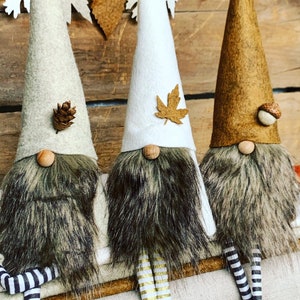 Set of 3 Fall/autumn Gnomes Nisse 9 Inch Acorn Brown, White Truffle and ...
