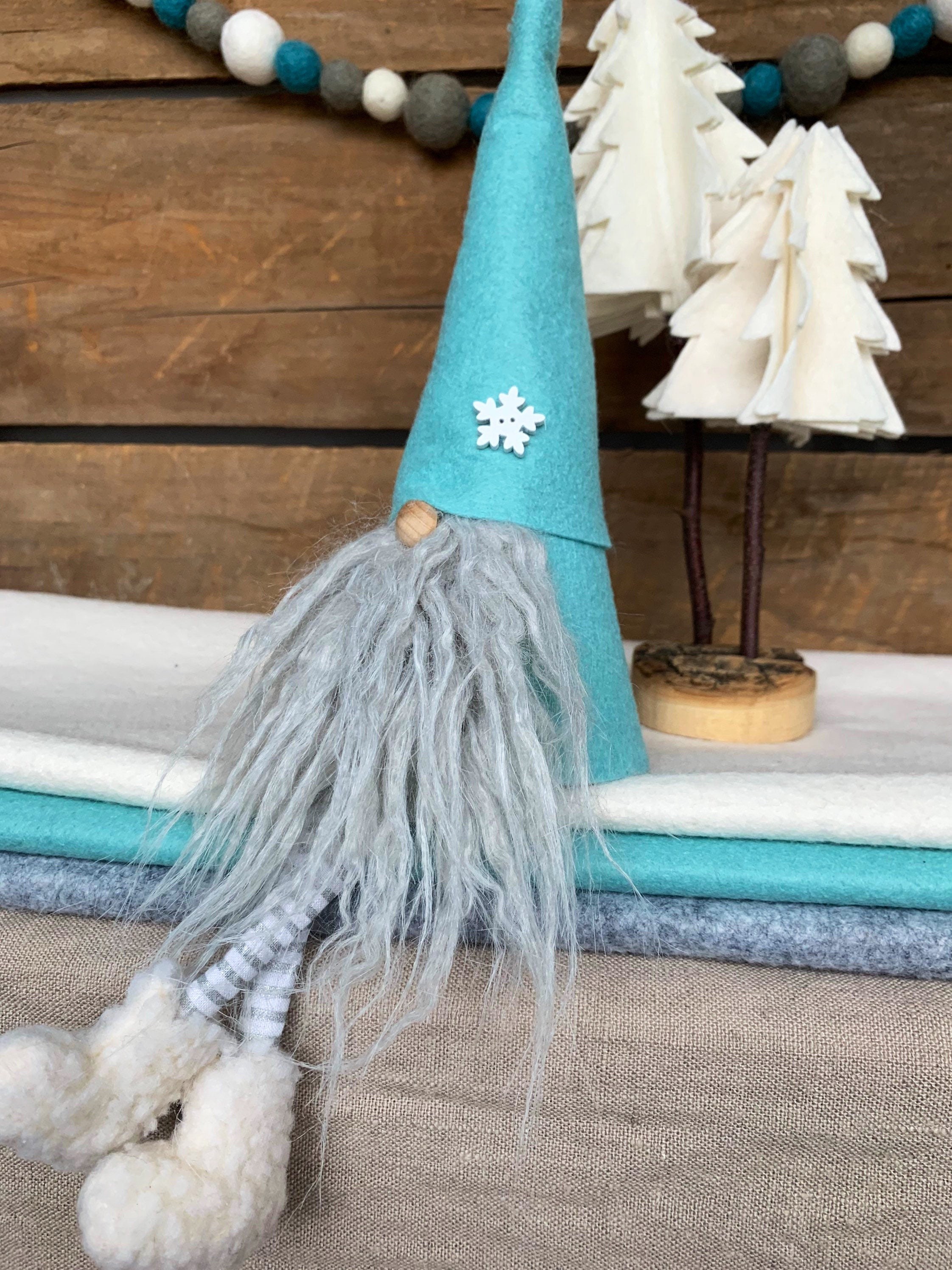 Christmas/winter Gnome Nisse - ( 9 Inch) Salt Water Blue Color With ...
