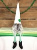 St Patrick's Day Irish Gnome Nisse - ( 9 inch) White with Gray/white beard and legs shamrock 
