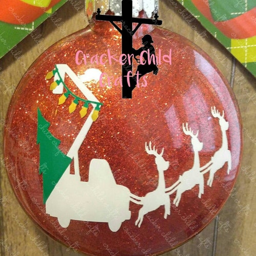 Flying Bucket Truck Christmas Ornamentlineman Etsy