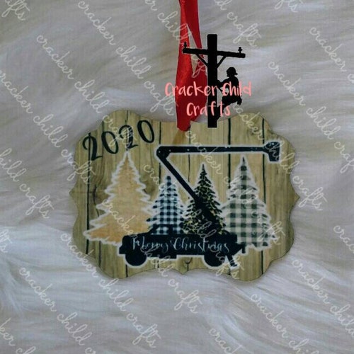Flying Bucket Truck Christmas Ornamentlineman Etsy
