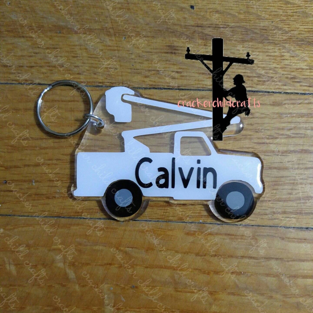 Bucket Truck Key Chain Lineman Giftspower Lineman Etsy