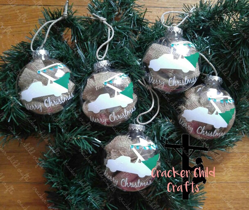 Merry Christmas bucket truck ornamentbucket trucklineman Etsy