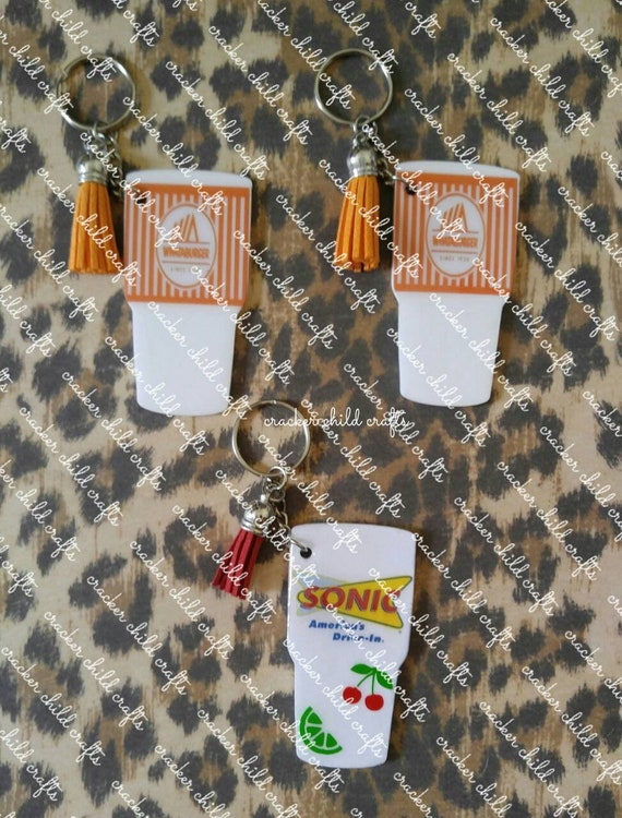 Whataburger cup keychain Whataburger Texas Sonic keychain Etsy