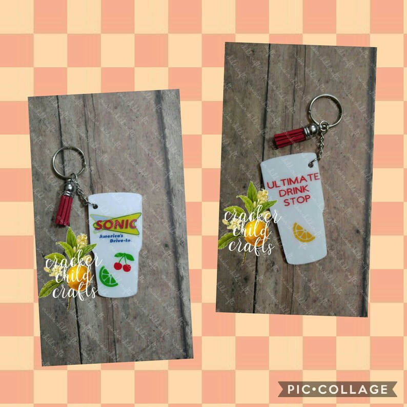 Whataburger cup keychain Whataburger Texas Sonic keychain Etsy