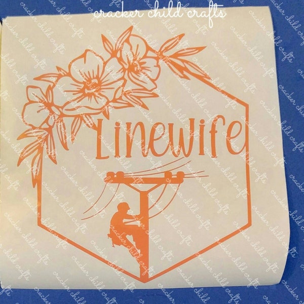 Linewife magnolia frame decal-linewife-linemans wife-linewife decal-linewife gifts-I love my lineman-lineman-power lineman-magnolia decal