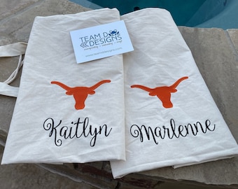 Personalized College Laundry Bag | Embroidered Cotton Drawstring