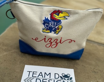 Custom Embroidered Canvas Cosmetic Bag – Personalized Graduation Gift