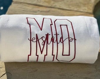 Custom Embroidered College University Sweatshirt/College Custom Crew Sweatshirt/HS Grad Gift/Custom Crew/Custom Sweatshirt/Fast ship