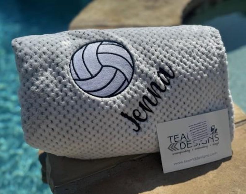 Personalized Volleyball Blanket, Embroidered Plush Fleece image 10