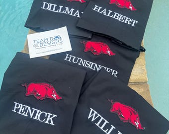 Personalized College Laundry Bag | Embroidered Cotton Drawstring