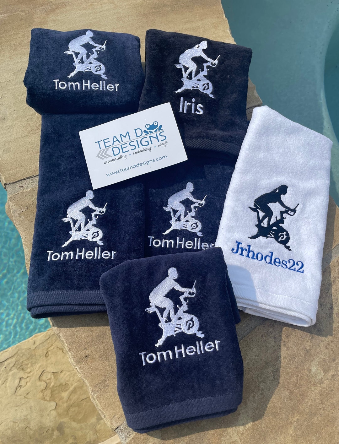 Custom Peloton Personalized Hand Towel/ Cycling Towel/ Personalized