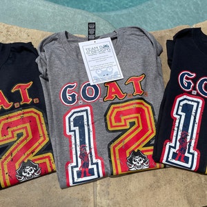 Tom Brady GOAT/ Tampa Bay New England Goat Tee/ The Goat Tee/ Long,Short, V -Neck lightweight Tee/ TB12 Tee/ Sizes XS-3XL/Fast Ship