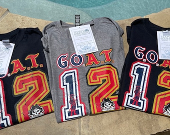 Tom Brady GOAT Tee, Tampa Bay/New England, Bella Canvas Shirt