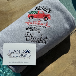 HALLMARK Movies Watching Blanket/Extra Large Sweatshirt Blanket/Holiday Movie Sweatshirt Blanket/Personalized Hallmark /Embroidered Blanket