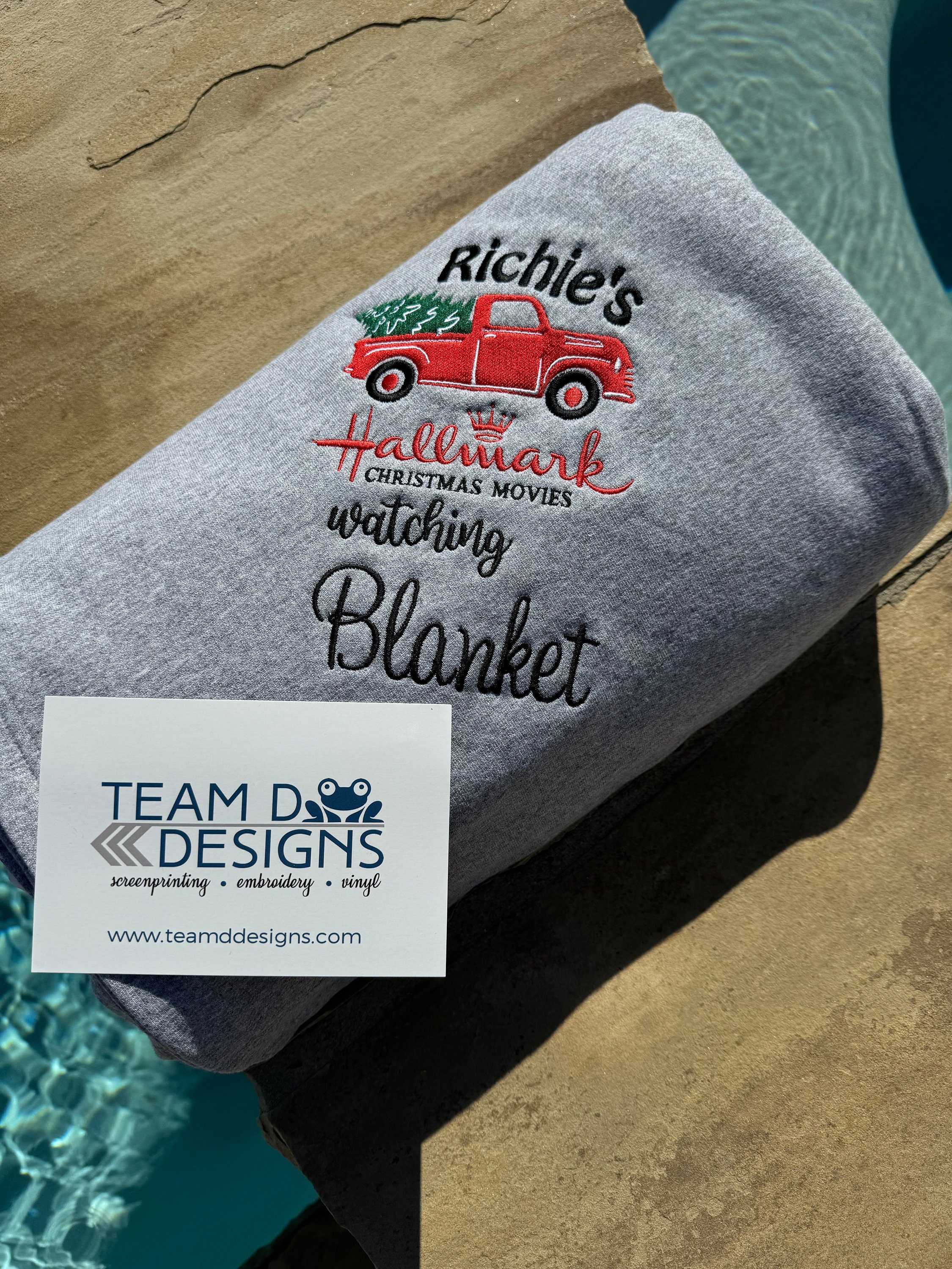 Embroidered hallmark movie blanket hotsell