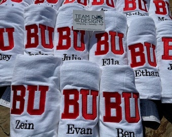 Personalized Embroidered College Beach Towel, Custom Graduation Gift