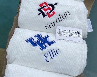 Personalized Plush College Blanket, Custom Graduation Gift