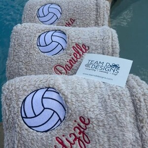Personalized Volleyball Blanket, Embroidered Plush Fleece image 5
