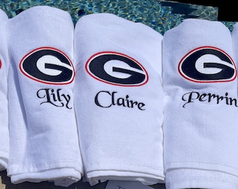 Embroidered College Beach Towel: Custom University Team Gift