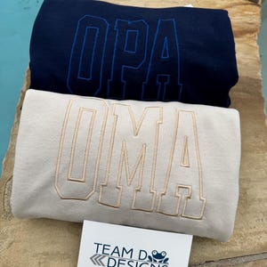 OPA, Dad, Pop, Gamp, Paw,Oma Crewneck Sweatshirt/Unisex Custom Letter Embroidered Sweatshirt/ DAD MOM Opa Nan Pops Embroidered  Sweatshirt