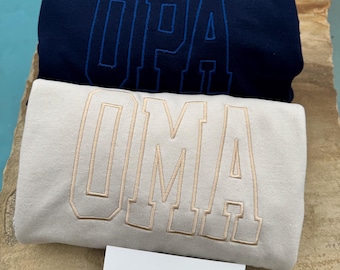 OPA, Dad, Pop, Gamp, Paw,Oma Crewneck Sweatshirt/Unisex Custom Letter Embroidered Sweatshirt/ DAD MOM Opa Nan Pops Embroidered  Sweatshirt