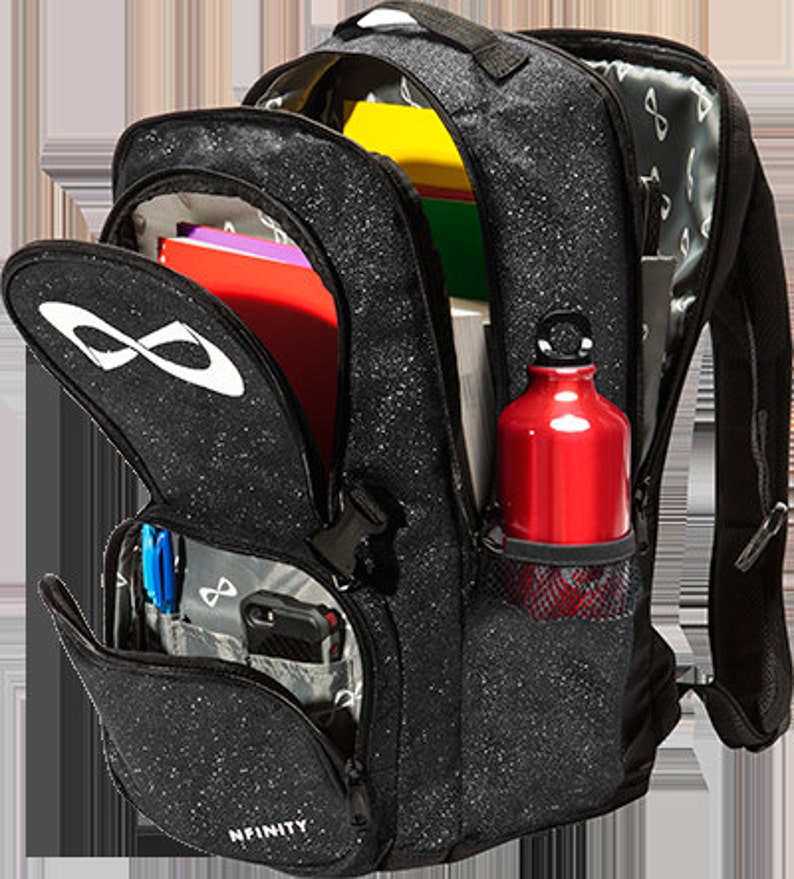 Nfinity Sparkle Backpack with embroidery BLACK WITH WHITE Etsy