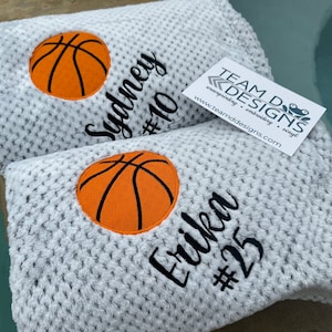 Basketball Blanket/Personalized Basketball Blanket/Embroidered Basketball Gift/Team Basketball Blanket/ Custom Basketball Blanket/FAST Ship