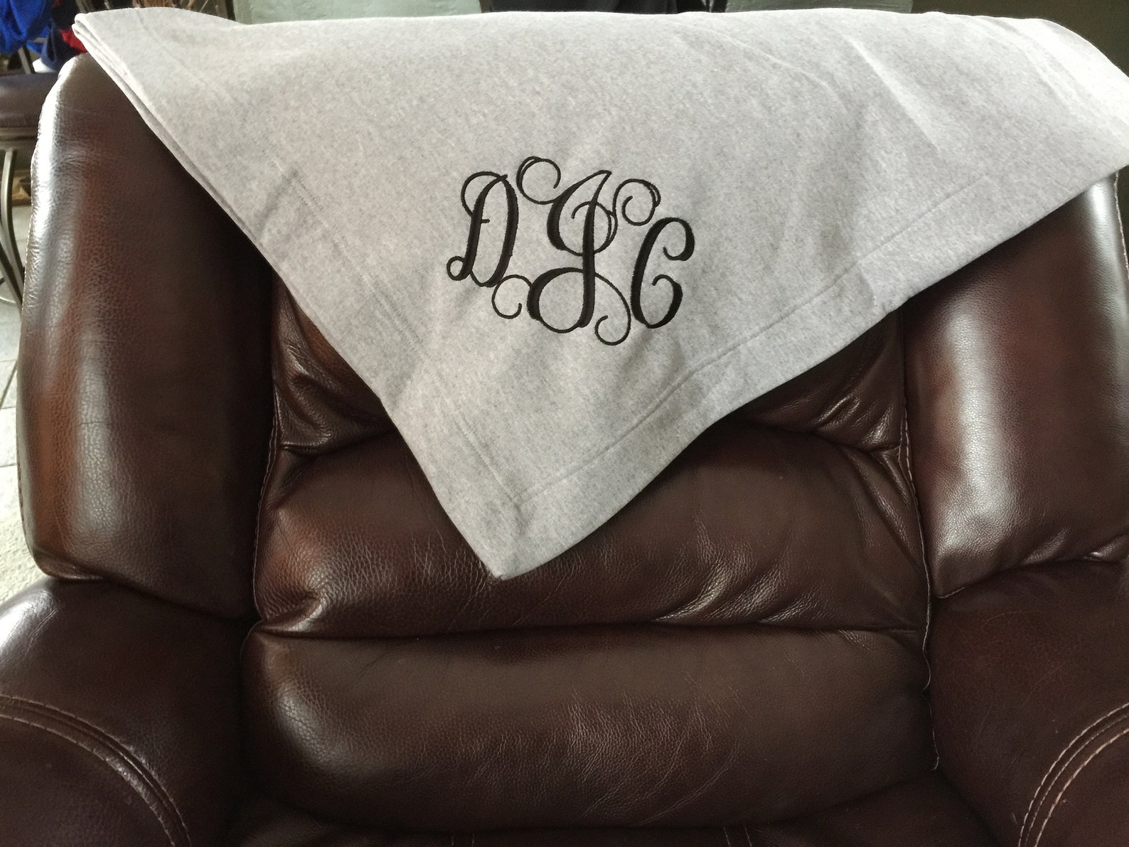 Monogrammed Large Sweatshirt Blanket in Many Colors/ Etsy