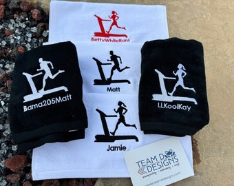 Custom Treadmill Personalized Hand Towel/ Treadmill Towel/ Personalized Hand Sport Towel/ Personalized Indoor Treadmill Towel/ Sport Gift