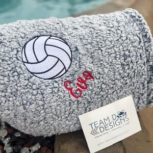 Personalized Volleyball Blanket, Embroidered Plush Fleece image 9