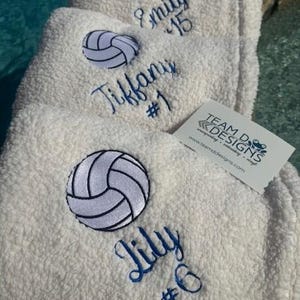 Personalized Volleyball Blanket, Embroidered Plush Fleece image 3