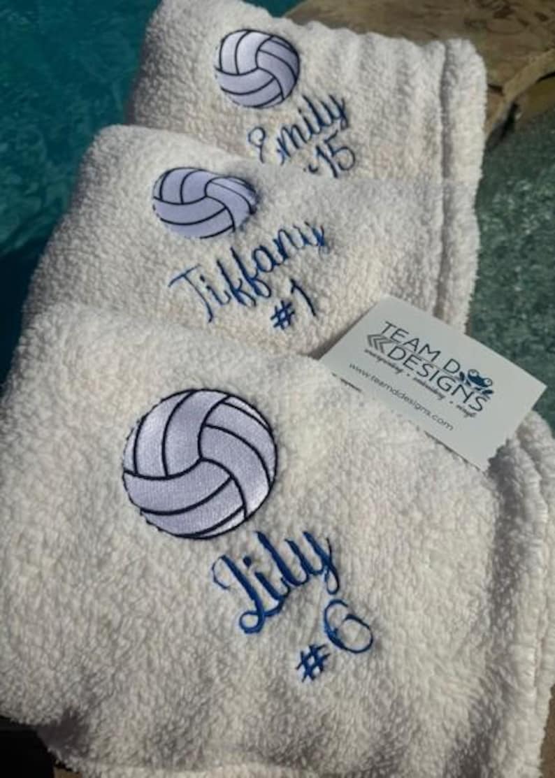 Personalized Volleyball Blanket, Embroidered Plush Fleece image 3