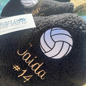 Personalized Volleyball Blanket, Embroidered Plush Fleece image 8