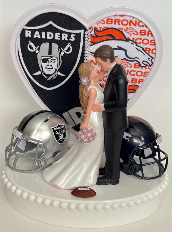 Wedding Cake Topper New England Patriots NE Themed Clear Couple Dancing w/Garter 