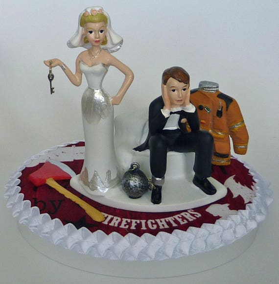 Wedding Cake Topper Firefighter Uniform Fire Department Etsy