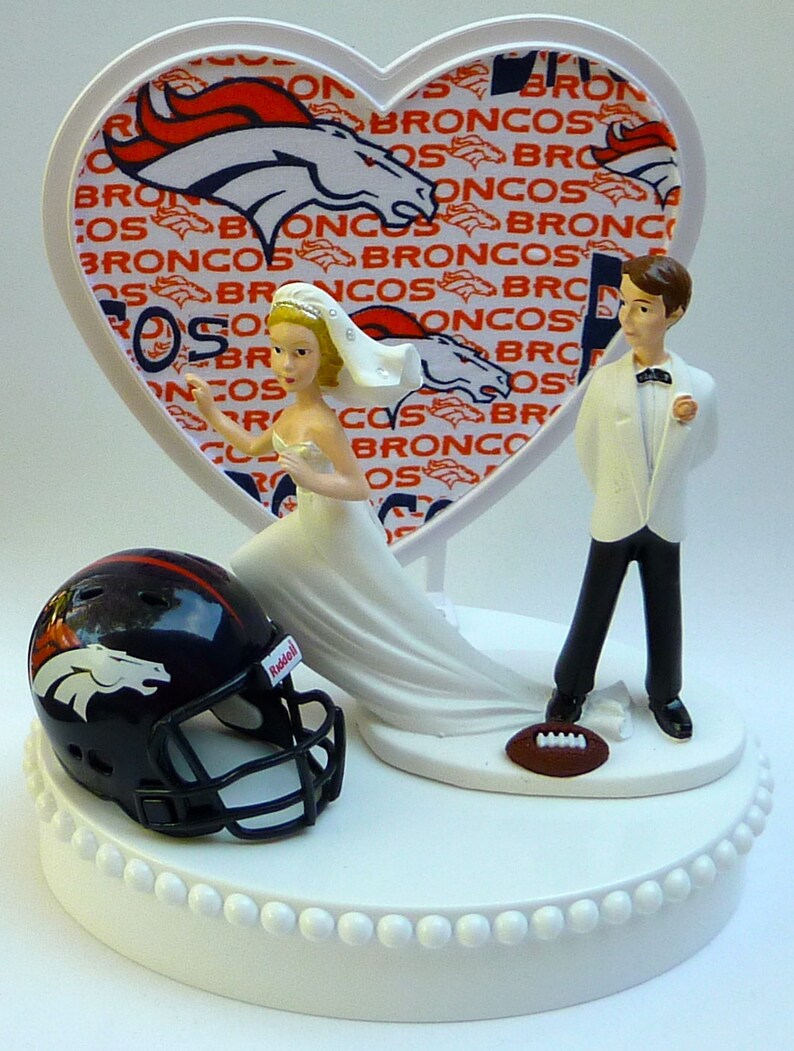 Wedding Cake Topper Runaway Bride Denver Broncos Football Etsy