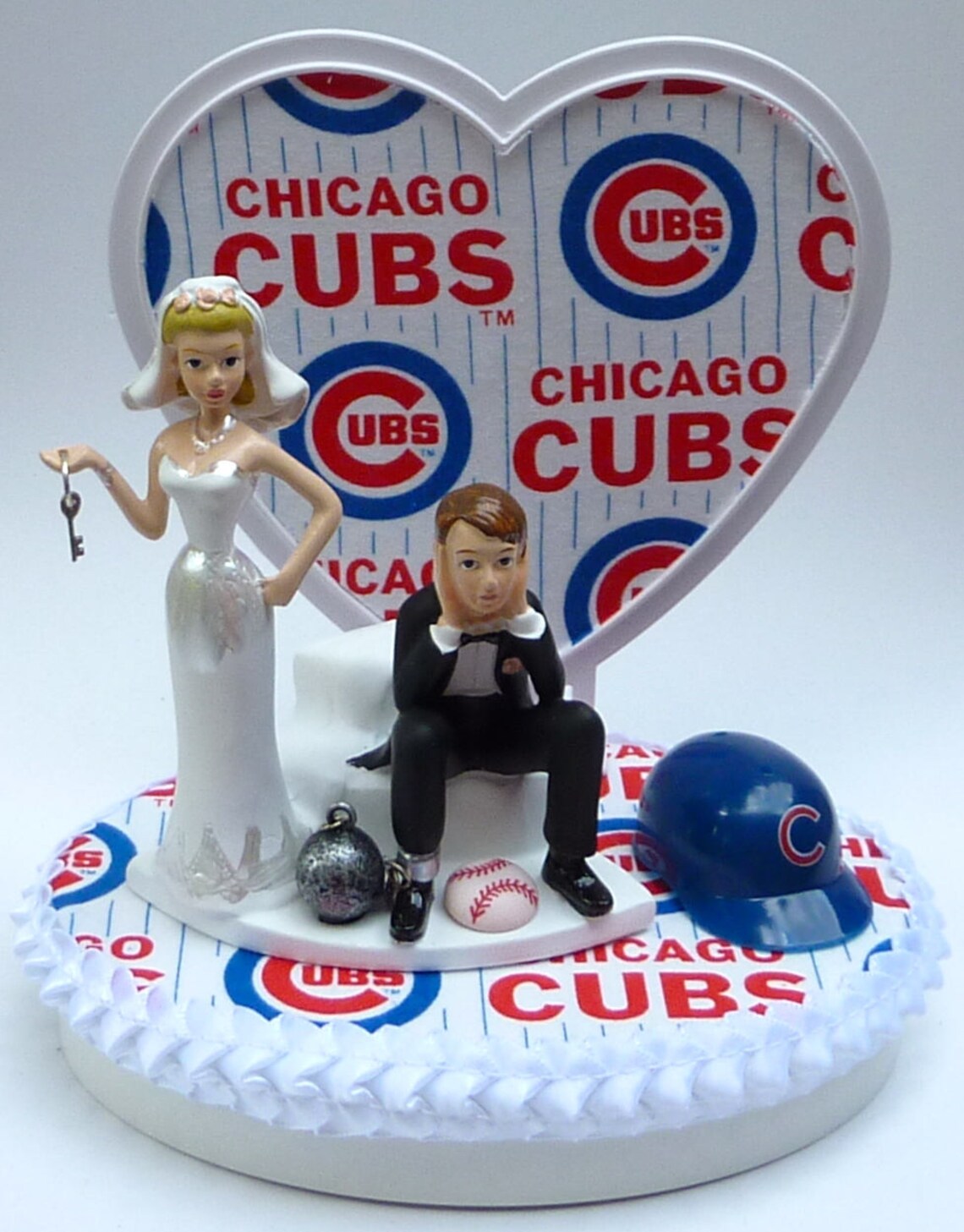 Wedding Cake Topper Chicago Cubs Baseball Themed Ball and Etsy