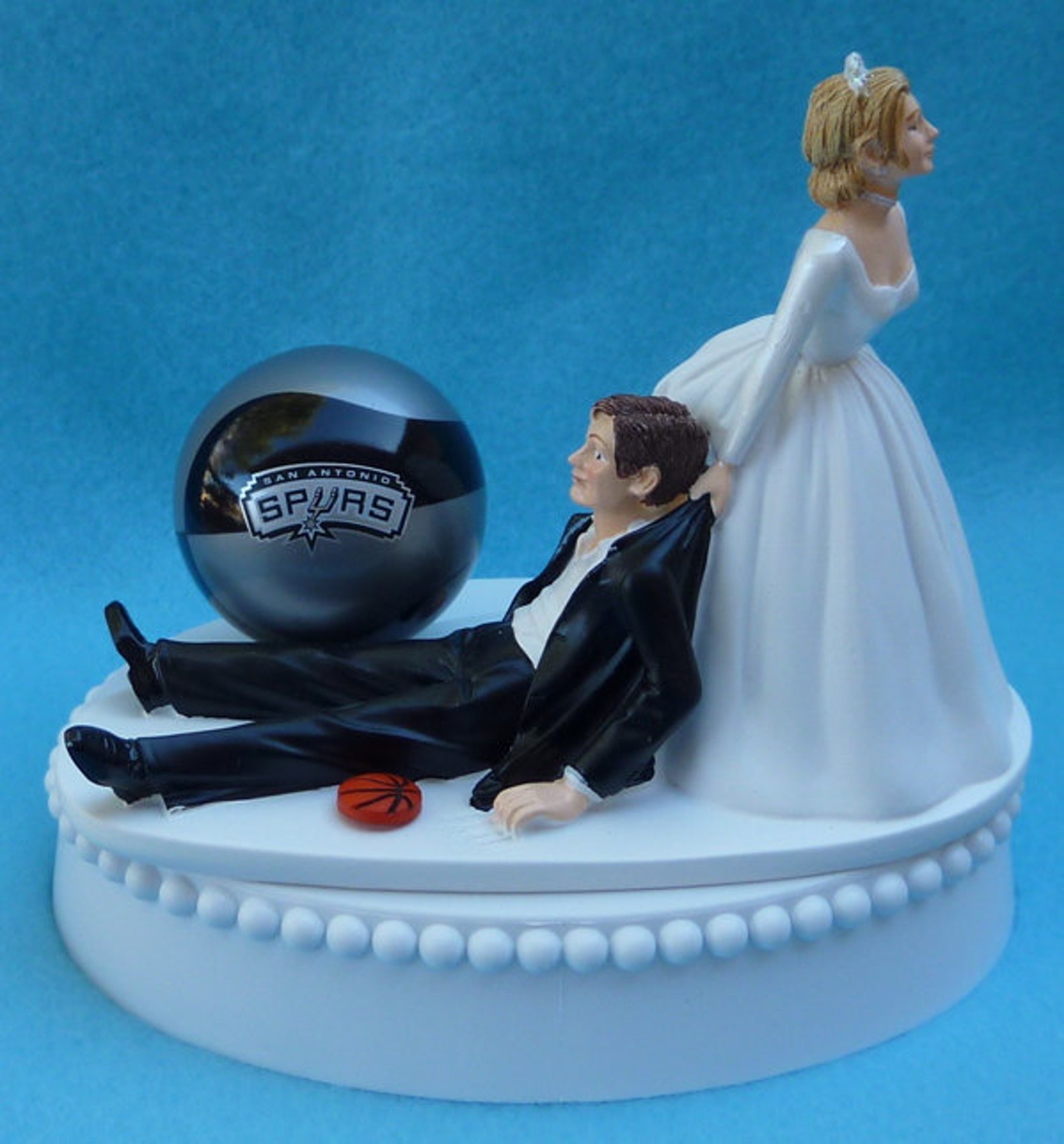Wedding Cake Topper San Antonio Spurs SA Basketball Themed
