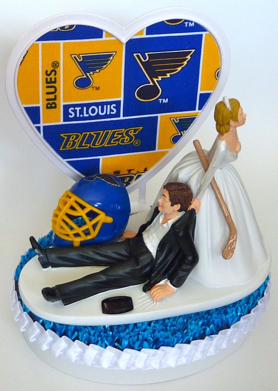 Wedding Cake Topper St. Louis Blues Saint Hockey Themed w Wedding Cake Topper St. Louis Blues Saint Hockey Themed w
