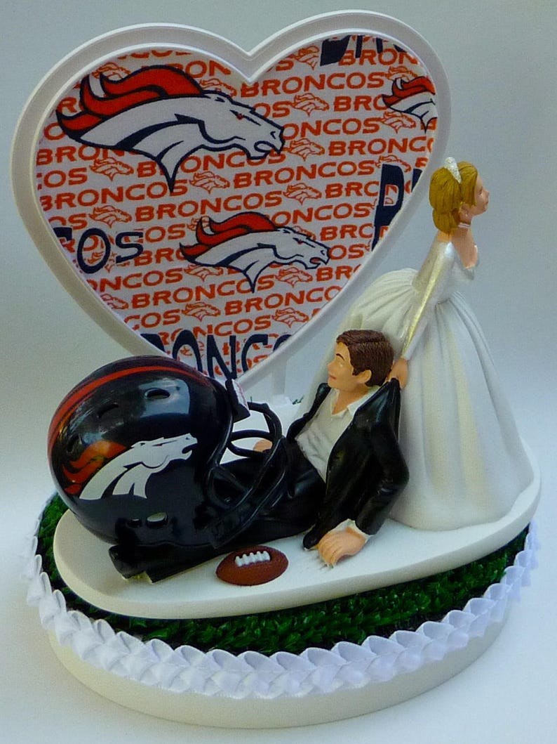 Wedding Cake Topper Denver Broncos Football Themed Sports ...