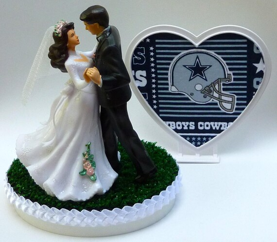 Wedding Cake Topper Dallas Cowboys Football Themed Dancing Etsy