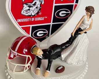 Wedding Cake Topper University Of Georgia Bulldogs Football Etsy 日本