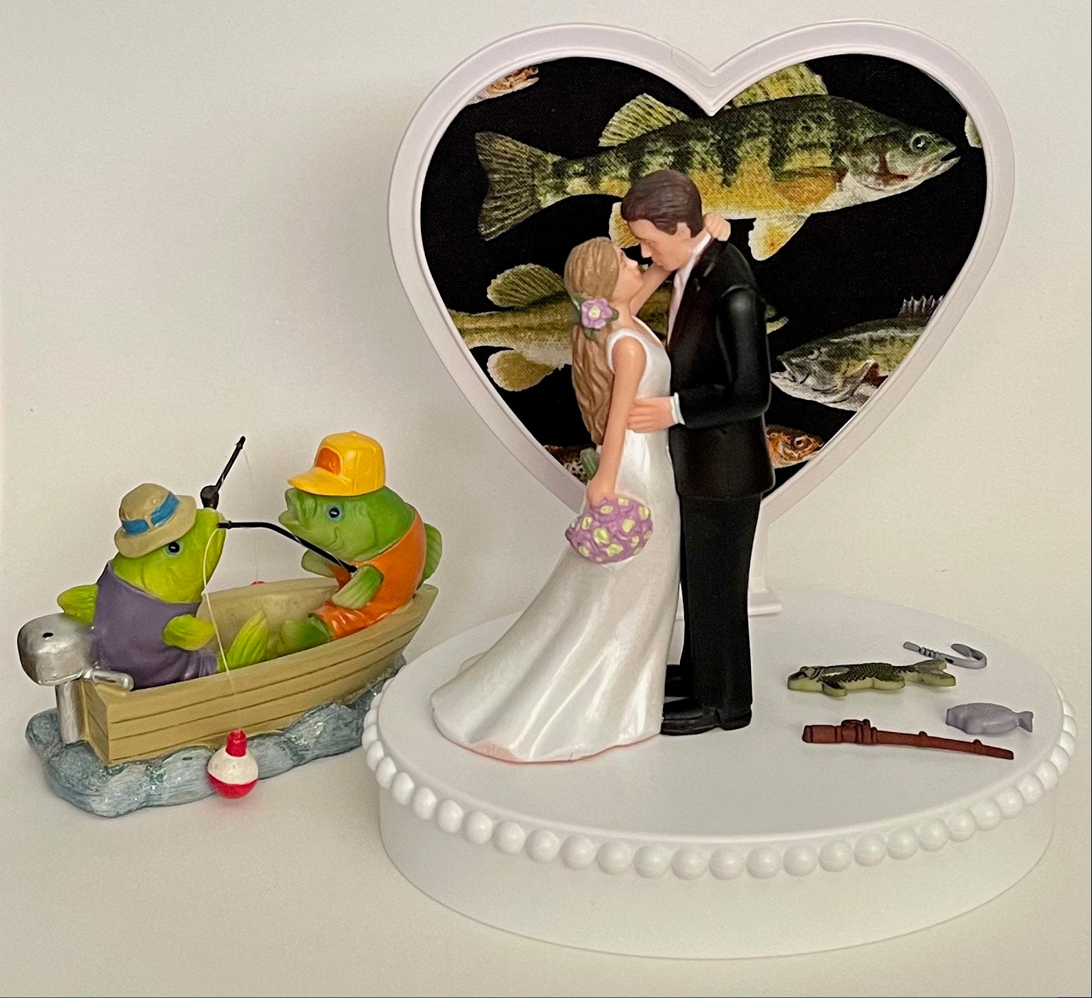 Wedding Cake Topper Gone Fishin' Fishing Themed My Best Catch Tackle B –