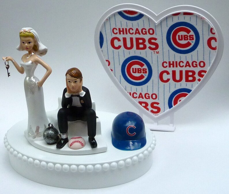 Wedding Cake Topper Chicago Cubs Baseball Themed Ball and Etsy